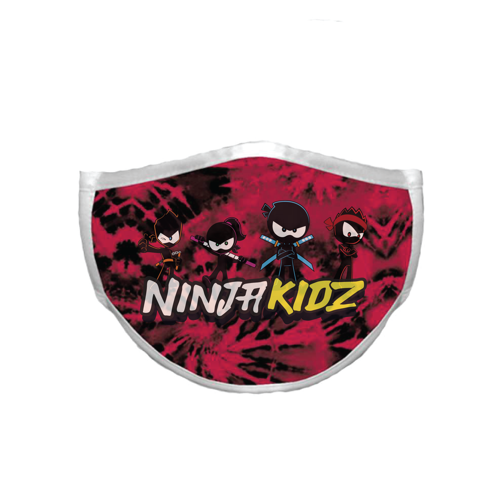 Ninja Kidz Face Mask - Red Tie-Dye Team ©