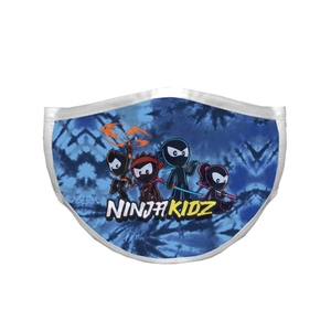 Ninja Kidz Face Mask - Blue Tie-Dye Team ©